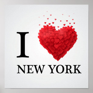 Poster J'aime les Coeurs de New York