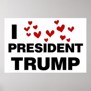Poster J'aime les coeurs du président Trump