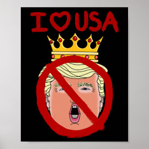 Poster J'aime les États-Unis anti Trump