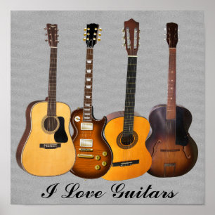 POSTER J'AIME LES GUITARS