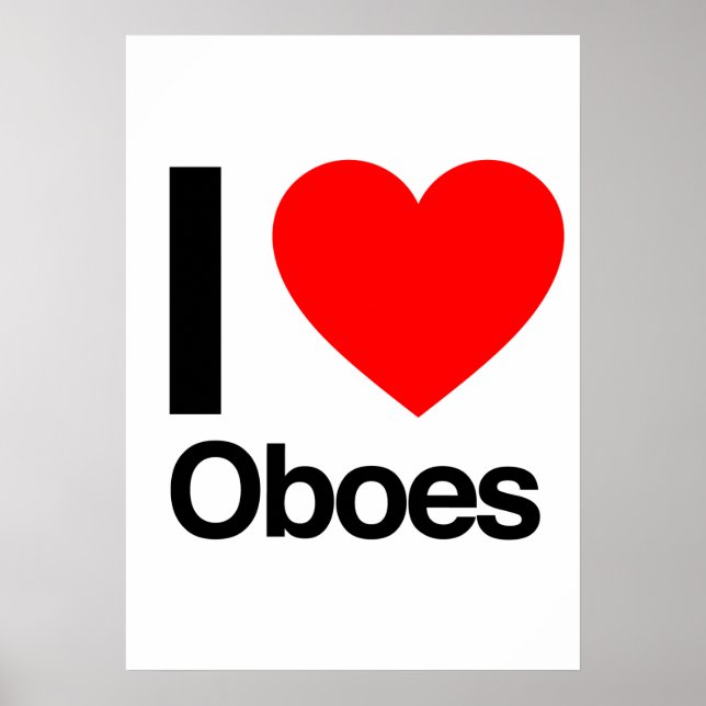 Poster j'aime les hautbois (Devant)