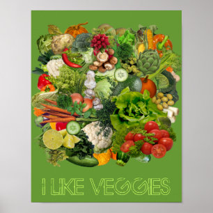 Poster J'aime les Légumes
