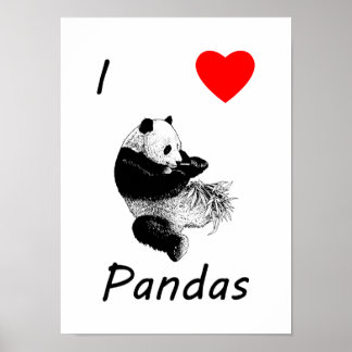 Poster J'aime les pandas