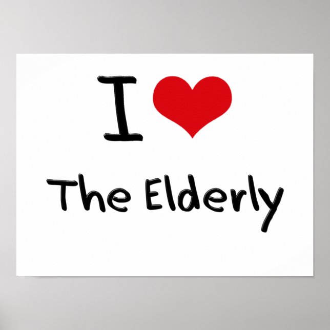 Poster J'aime les personnes âgées (Devant)