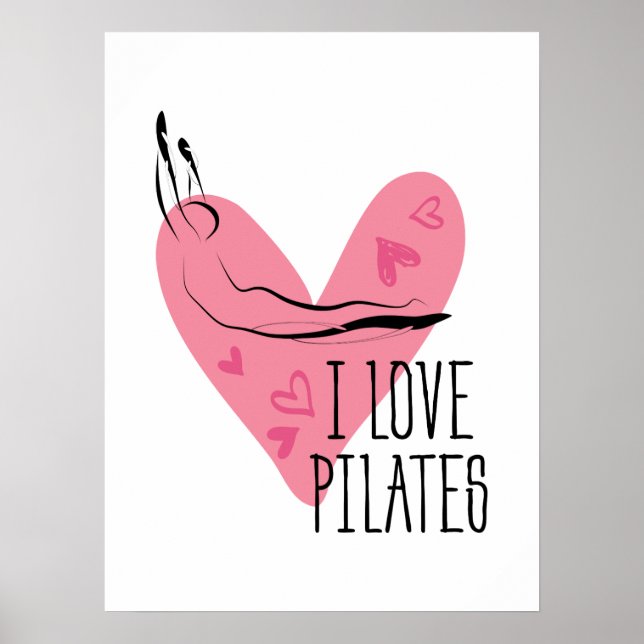Poster J'AIME LES PILATES et les pots de Pilates (Devant)