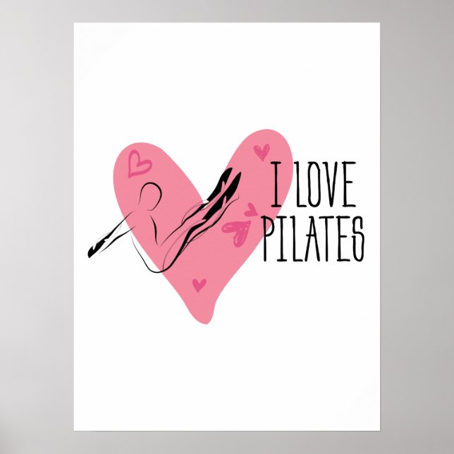 Poster J'AIME LES PILATES et les pots de Pilates (Devant)