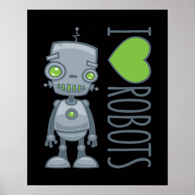 Poster J'aime les robots (Devant)