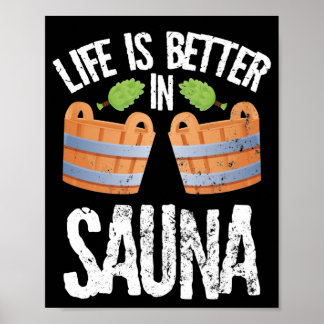 Poster J'aime les saunas