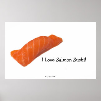 Poster J'Aime Les sushis saumons !