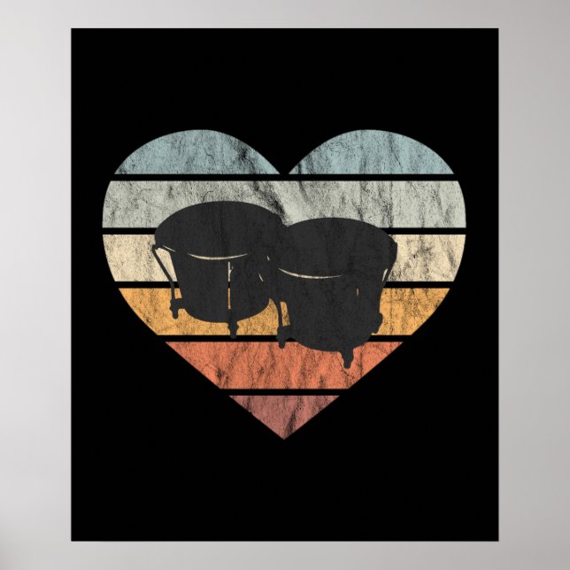 Poster J'Aime Les Tambours Cubains De Bongo (Devant)