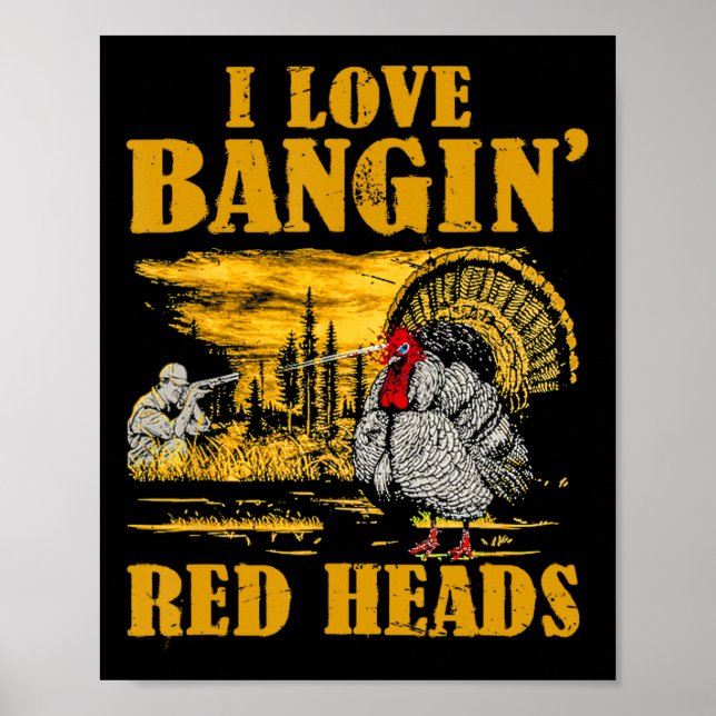 Poster J'Aime Les Têtes Rouges Ngin' Drôle La Chasse À La (Devant)