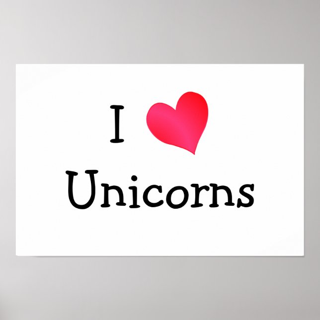 Poster J'Aime Les Unicornes (Devant)