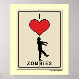 Poster J'aime les zombies