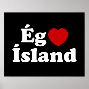 Poster J'aime l'Islande [Ég Elska Ísland] islandais