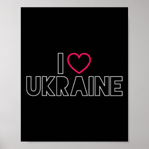 Poster J'aime l'Ukraine Fierté Ukrainienne Amour Byltique