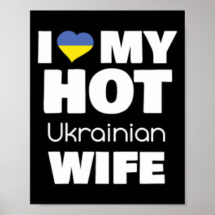 Poster J'aime ma chaude femme ukrainienne mariée à chaud 