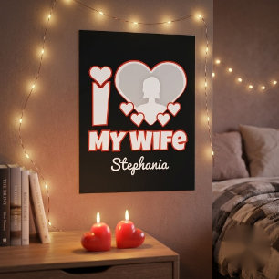Poster J'aime ma femme personnalisé – Ajouter nom et phot