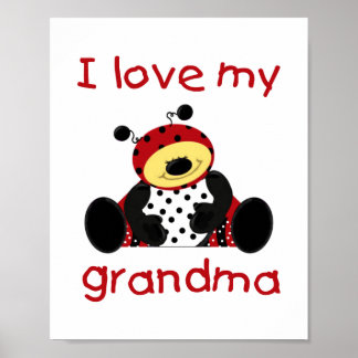 Poster J'aime ma grand-mère (coccinelle)