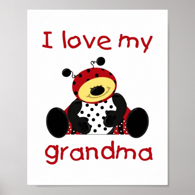 Poster J'aime ma grand-mère (coccinelle) (Devant)
