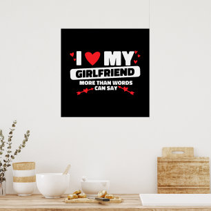 Poster j'aime ma petite amie cœur