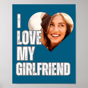 Poster J'aime ma petite amie Photo de coeur Cadeau pour p