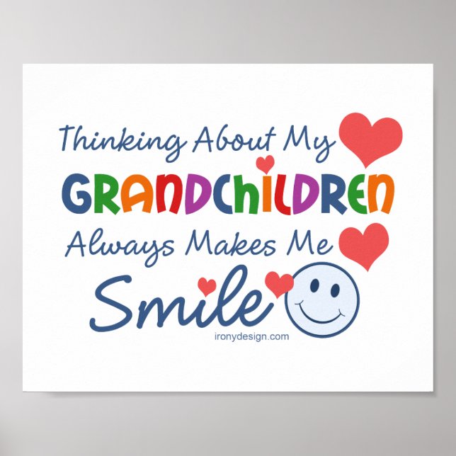 Poster J'Aime Mes Petits-Enfants Mignonnes (Devant)