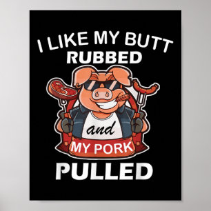 Poster J'Aime Mon Beurre Et Amme; Mon Porc Pullé, Cool P