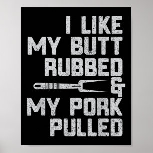 Poster J'Aime Mon Bouton Brouillé Et Amme; Mon Porc Tiré 