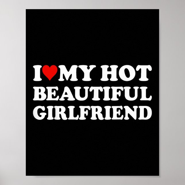 Poster J'Aime Mon Chaud Belle Petite Amie Je Coeur Mon Be (Devant)