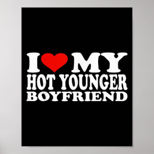Poster J'Aime Mon Chaud Petit Ami Je Coeur Mon Chaud Vous