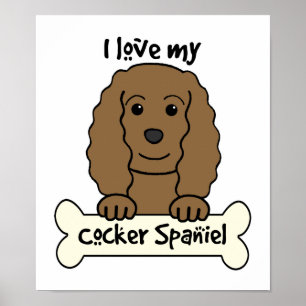 Poster J'Aime Mon Cocker Spaniel