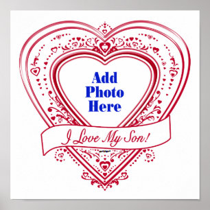 Poster J'Aime Mon Fils ! Photo Red Hearts