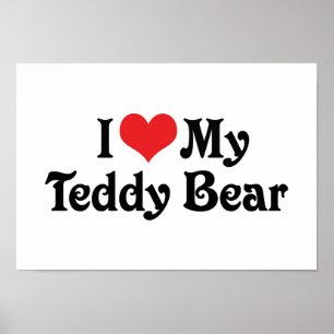 Poster J'aime mon ours en peluche