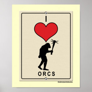 Poster J'aime Orcs