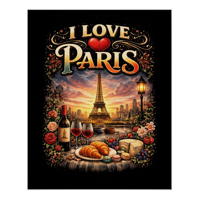 Poster J'aime Paris (Devant)