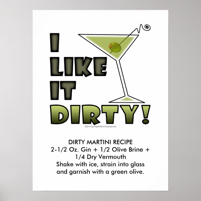 Poster J'AIME QUE ÇA SOIT SALE ! Cocktail 18x24 Sale Mart (Devant)
