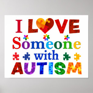 Poster J'aime quelqu'un avec AUTISM
