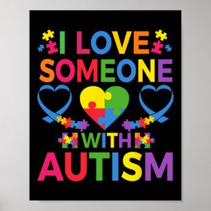 Poster J'Aime Quelqu'Un Avec Des Pièces De Puzzle De Sens