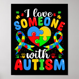 Poster J'Aime Quelqu'Un Avec L'Autisme Sensibilisation Pu
