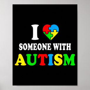 Poster J'aime quelqu'un avec sensibilisation à l'autisme