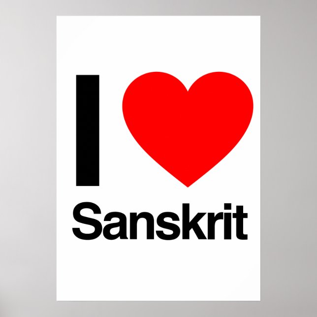 Poster j'aime sanskrit (Devant)
