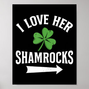 Poster J'aime ses Shamrocks St. Patrick's Day Couple Outf