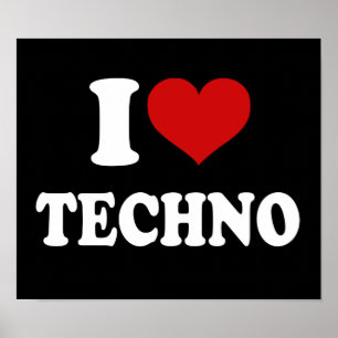 Poster J'aime Techno
