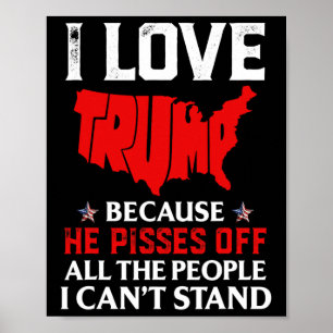 Poster J'Aime Trump Parce Qu'Il Empêche Ceux Que Je Ne Pe