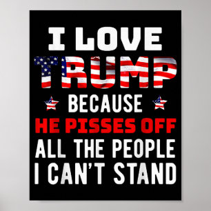 Poster J'Aime Trump Parce Qu'Il Empêche Les Gens Que Je P