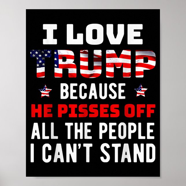 Poster J'Aime Trump Parce Qu'Il Empêche Les Gens Que Je P (Devant)