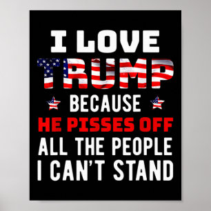 Poster J'Aime Trump Parce Qu'Il Empêche Les Gens Que Je P