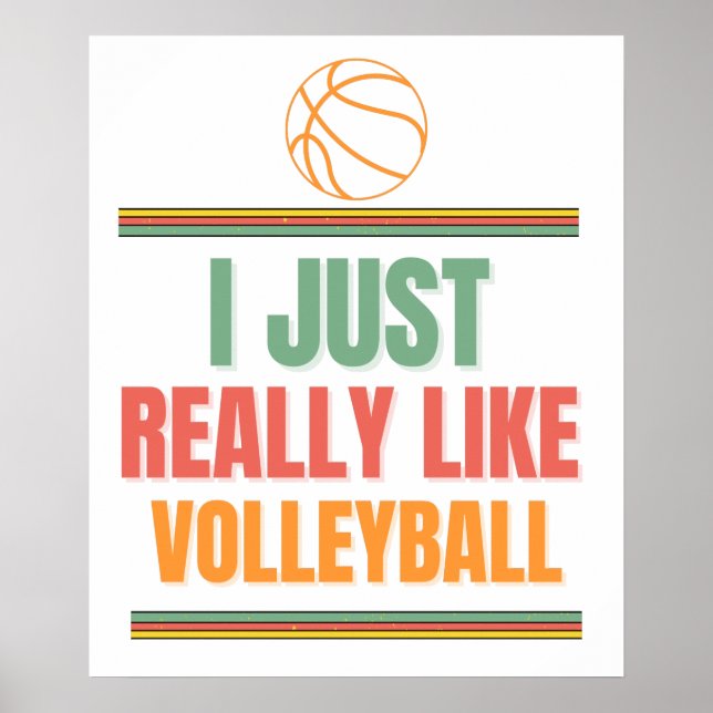 Poster j'aime vraiment le volley-ball (Devant)