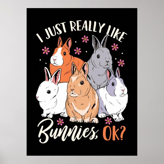 Poster J'Aime Vraiment Les Lapins (Devant)