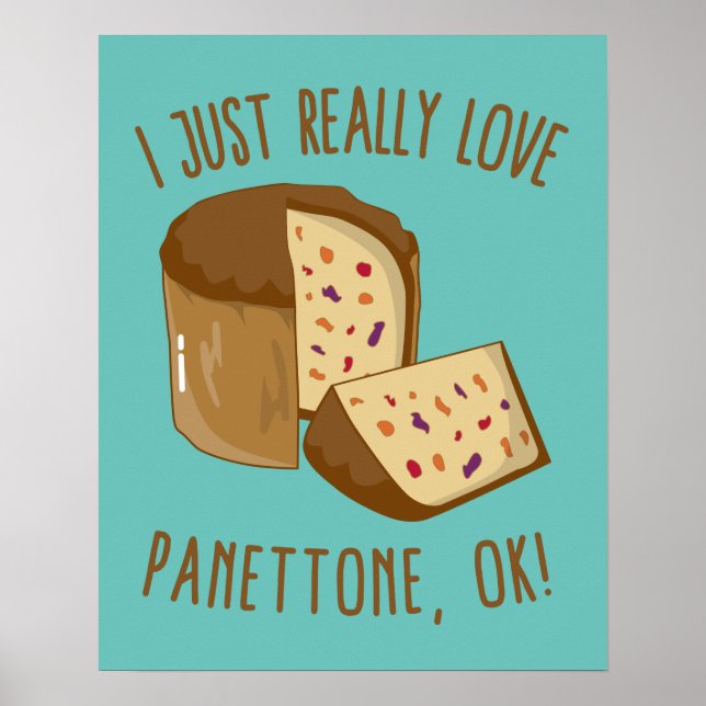 Poster J'Aime Vraiment Panettone, Ok ! (Devant)